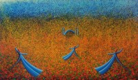 Khusro Subzwari, 42 x 72 Inch, Acrylics on Canvas, Figurative Painting, AC-KS-259